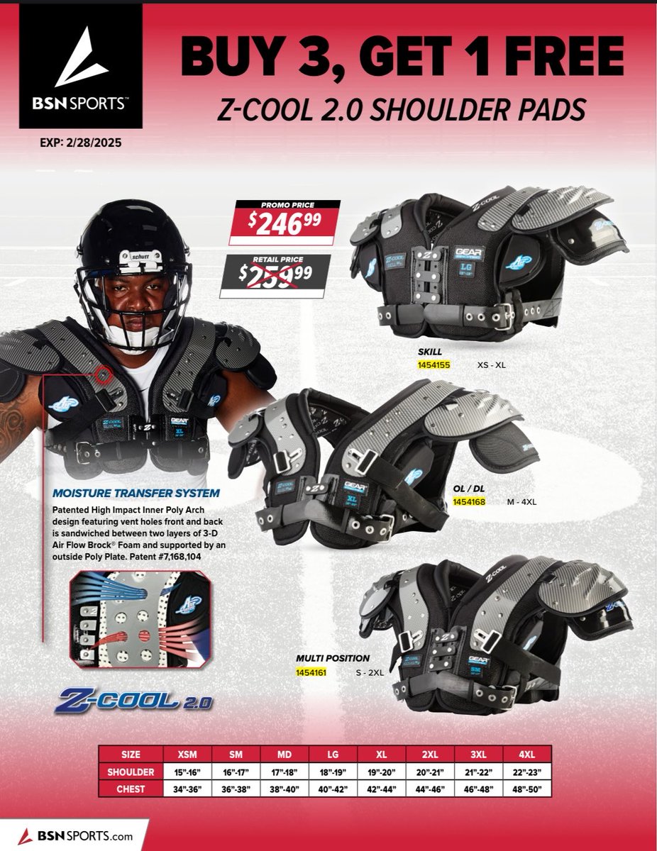 BSNSPORTS_FL's tweet photo. 🚨🚨 🏈 BOGO🏈 🚨🚨

Need new Shoulder Pads⁉️

Contact your local @BSNSPORTS Sales Pro or DM us‼️

We’ve got unbelievable deals! Check out these flyers &amp; the ones in the comments⬇️ https://t.co/Mrcbnr4hLK