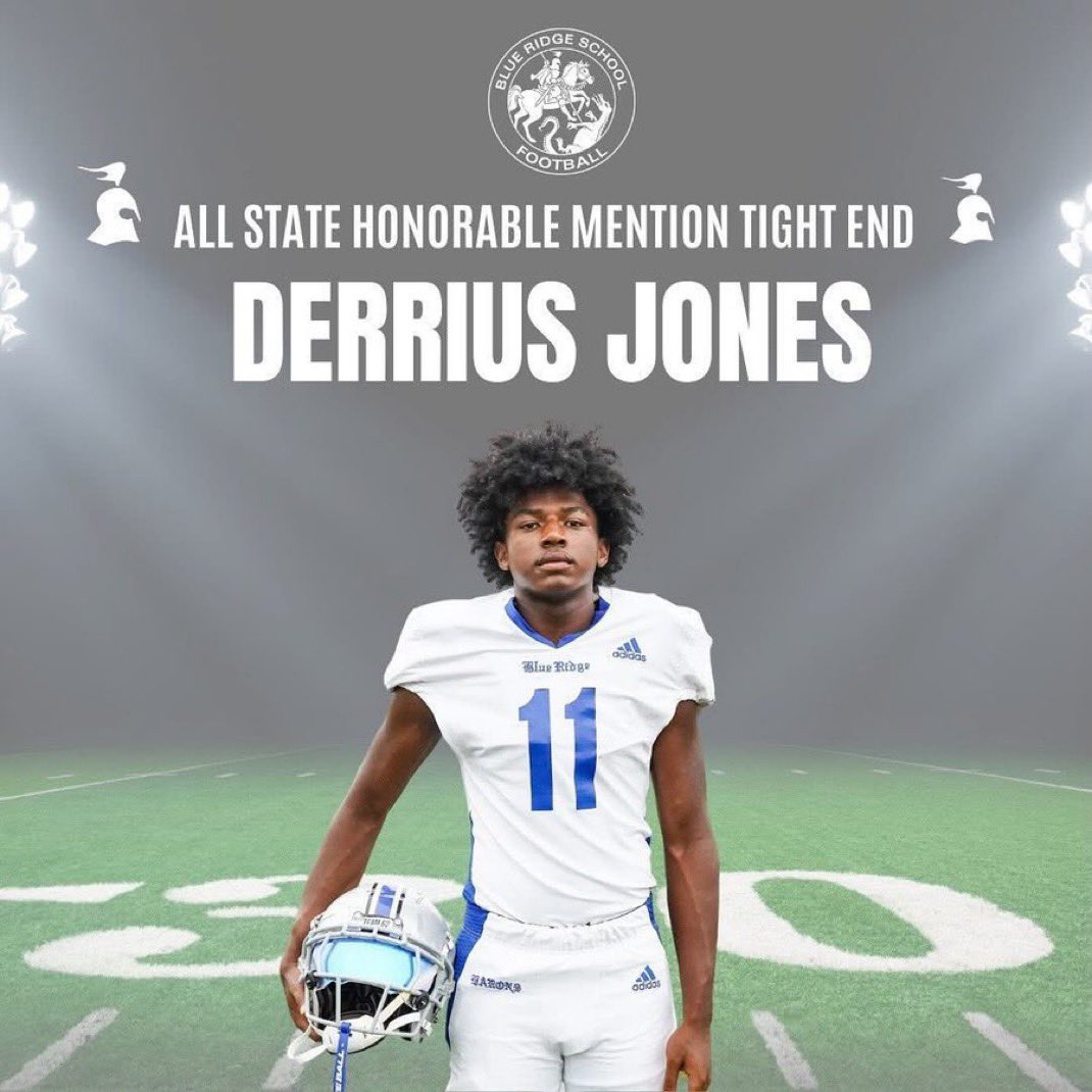 derriusjoness's tweet photo. BLESSED!! to receive All-State Honorable Mention as a Tight End Great season with my new family! 🏆🏆🏆2024 VISAA D2 STATE CHAMPS🏆🏆🏆 https://t.co/JYIdB4ia3j