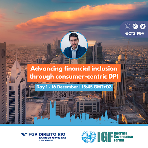 📌 Starting the panel “Advancing financial inclusion through consumer-centric DPI” #IGF2024
📆 Luca Belli (<a href="/1lucabelli/">Luca Belli</a>) will take part in the session (<a href="/hjdraper8/">Hannah Draper</a>) with Jordan Sandman, Alexandre Costa Barbosa (<a href="/alecostabarbosa/">Alê Costa Barbosa</a>), Saroja Sundaram, Ritul Gaur.