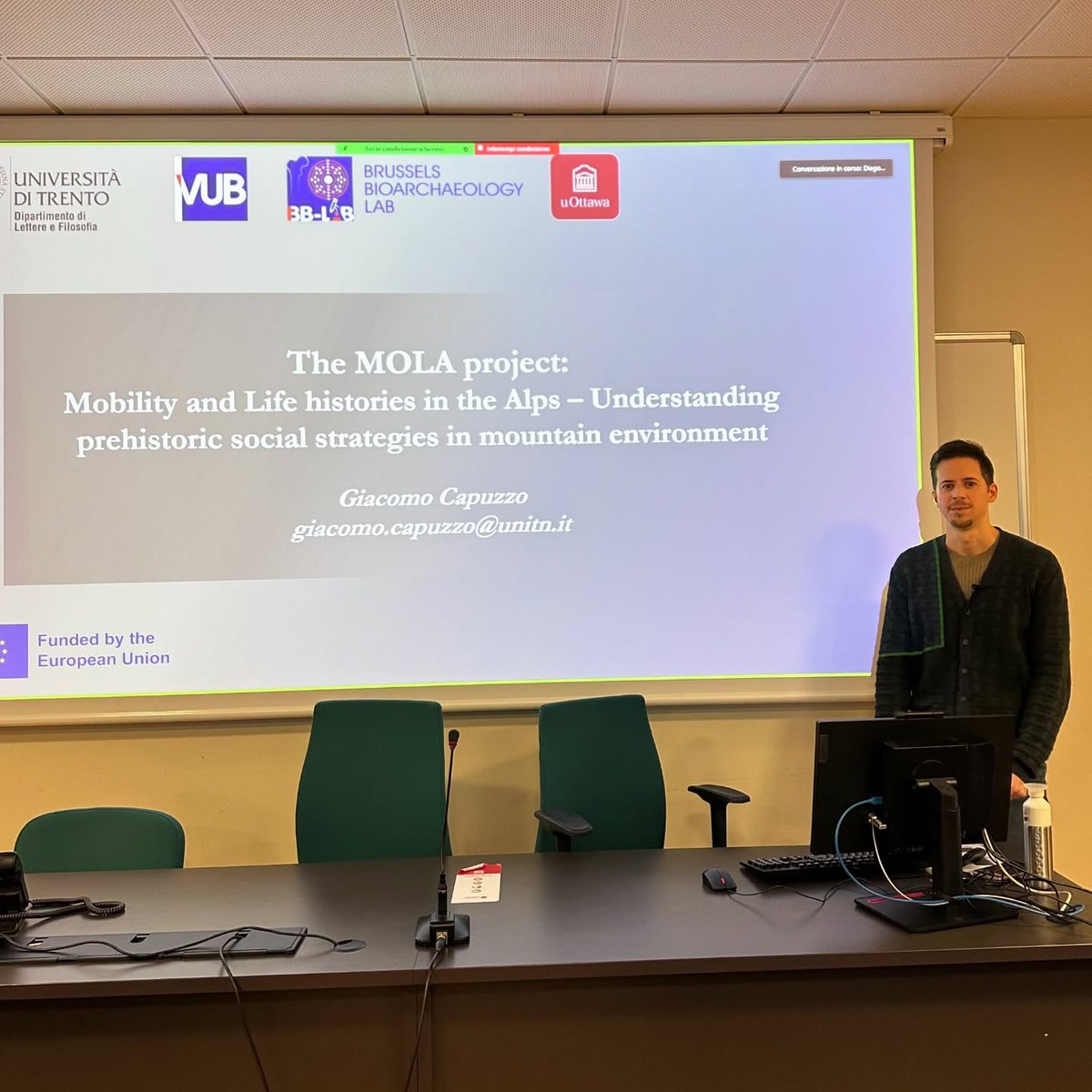 BrusselsBioarch's tweet photo. Last week, @Christophe_Fire was in Trento, to attend the MOLA workshop from @CapuzzoGiacomo's MSCA post-doc fellowship. The first exciting results were presented which use multi-isotope analyses of inhumation &amp; cremations in the Italian Alps from the Neolithic to the Bronze Age🔥 https://t.co/YLDoyx2458