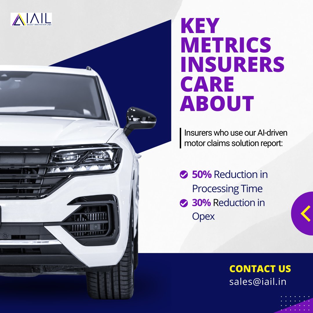 IassistL's tweet image. Revolutionizing Motor Claims with AI! 🤖✨
What if 50% faster claims processing and a 30% reduction in operating costs were within reach? 🚀
Insurers using our AI-driven motor claims solution are already living this reality. Curious how?