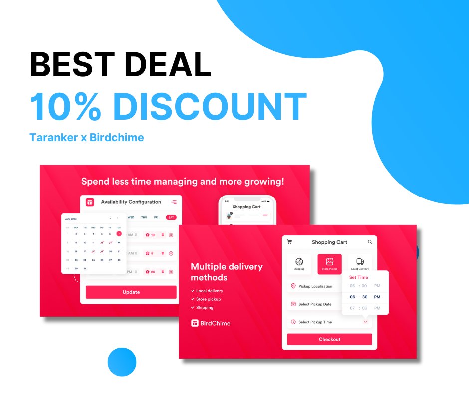 tarankerdotcom's tweet photo. 🚚 Make Delivery Easier with 10% Off BirdChime's Store Pickup &amp; Delivery Date App! 🎉

#Ecommerce #Shopify #ShopifyApps #Taranker #StoreOptimization #Shopifyguide #Shopifytips #Marketing #Digitalmarketing https://t.co/nCMS2TGbwN