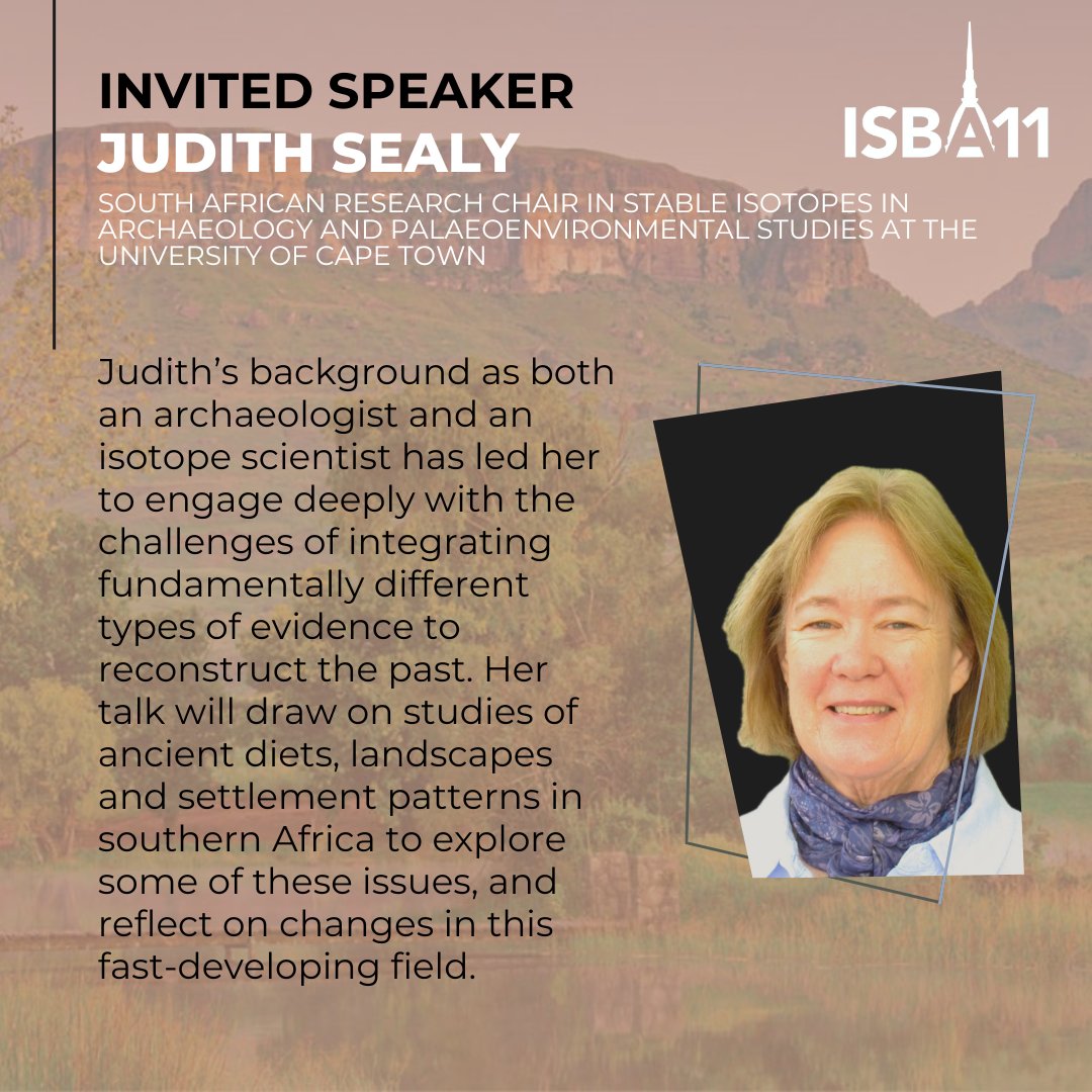 ISBA11_Torino's tweet photo. We would like to welcome our third invited speaker to ISBA11 - Judith Sealy!
#Archaeology #Biomoleculararchaeology #ISBA #ISBA11 #ISBAconference #archaeologists #isotopes #stableisotopes https://t.co/3lghL3vZYz