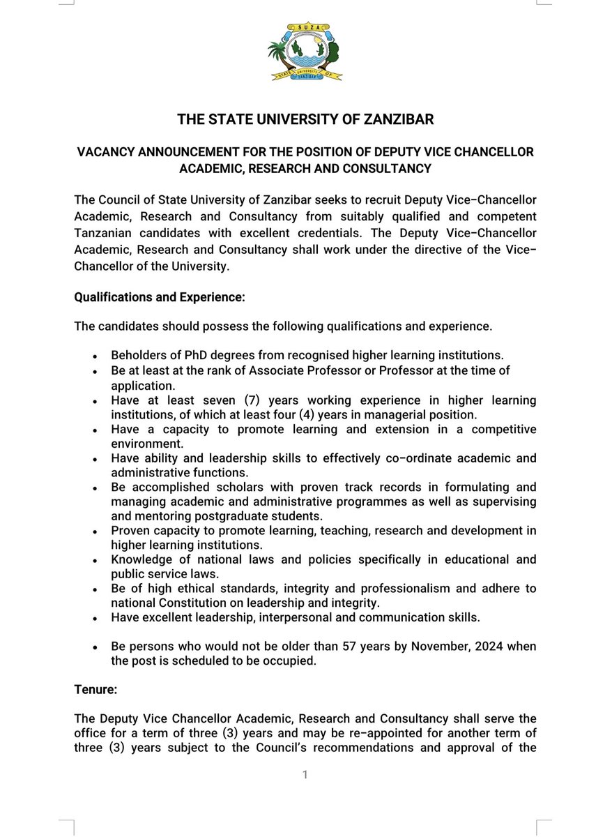 The State University of Zanzibar (SUZA) tweet media