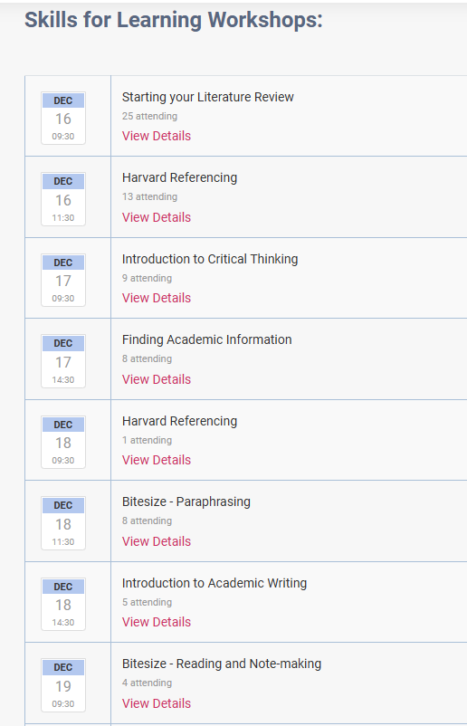 It's the last week before the Christmas break and we have a full programme of workshops through until Friday 20th December - book in at wlv.ac.uk/lib/skills-for… #studyskills
