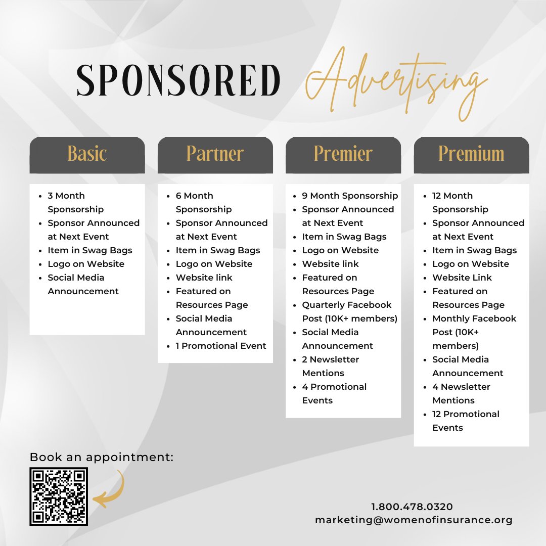 wmnofinsurance's tweet image. Explore sponsorship and partnership opportunities to enhance your brand, engage diverse audiences, increase visibility, and foster meaningful connections for growth and innovation.

#womenofinsurance #brandpartnerships #CollaborateForSuccess #SponsorshipOpportunities