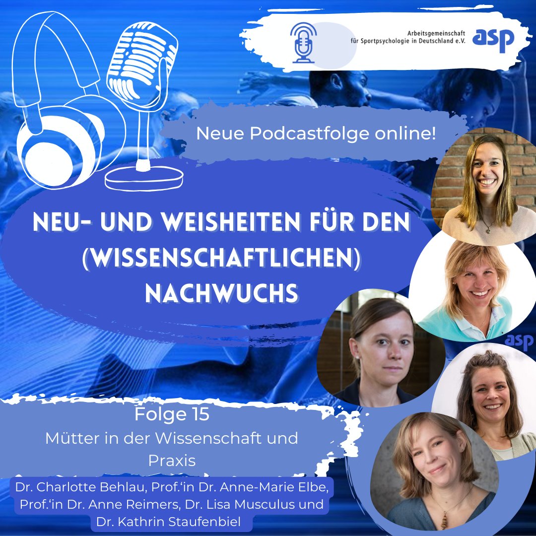 Folge 15 unserer Podcast-Reihe „Neu- und Weisheiten für den (wissenschaftlichen) Nachwuchs“ zum Thema „Mütter in der Wissenschaft und Praxis“ ist online!

podcasters.spotify.com/pod/show/asp7/…

#asp #sportpsychologie #wissenschaft #wissenschaftlichernachwuchs