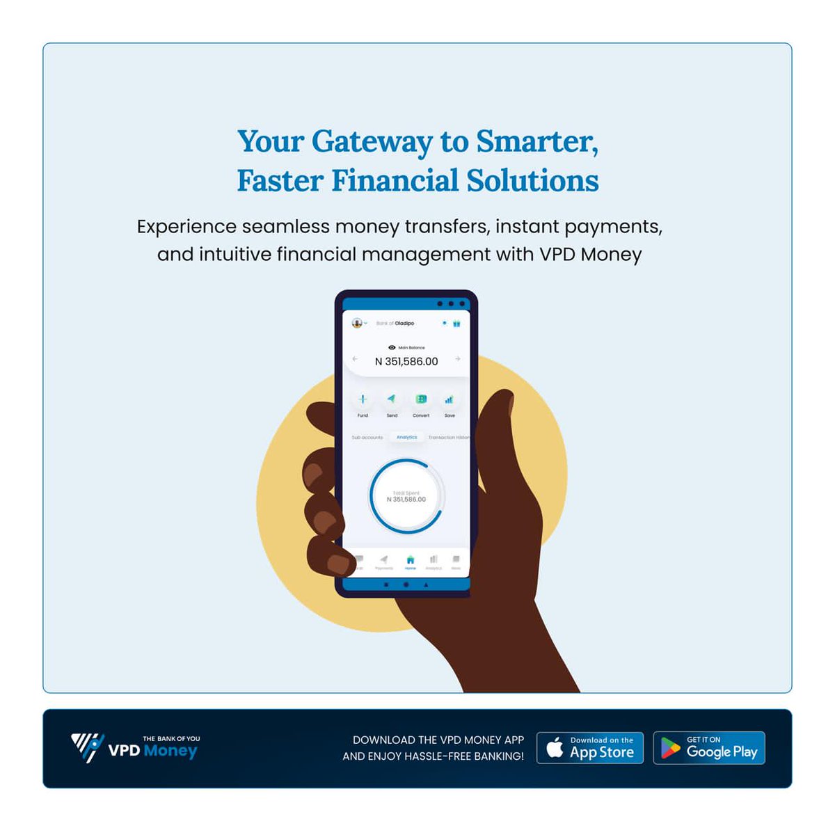 VPDMoney's tweet photo. Why settle for ordinary when you can achieve extraordinary with Vpdmoneny? Effortless transfers, smarter financial tools, and the speed you deserve. Take charge of your finances today, your smarter future starts here. 
#SmartFinance #Vpdmoneny #mondaymotivation https://t.co/9FqSJvDwWq