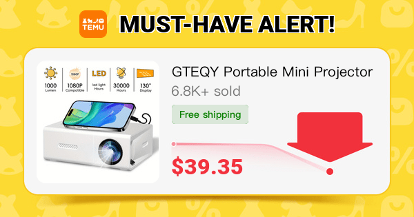 Abla2323's tweet photo. GTEQY Portable Mini Projector - Quick Focus, HD 720P, Compatible with Android/iOS/Windows &amp; TV Sticks, Ideal for Home Theater &amp; Office Use
🎉 Coupon price[$39.35]
👉 item link: https://t.co/rgjJNPPpq7
⚠️ The discount may vary, please refer to the page display. https://t.co/K7Lj4wIKLS