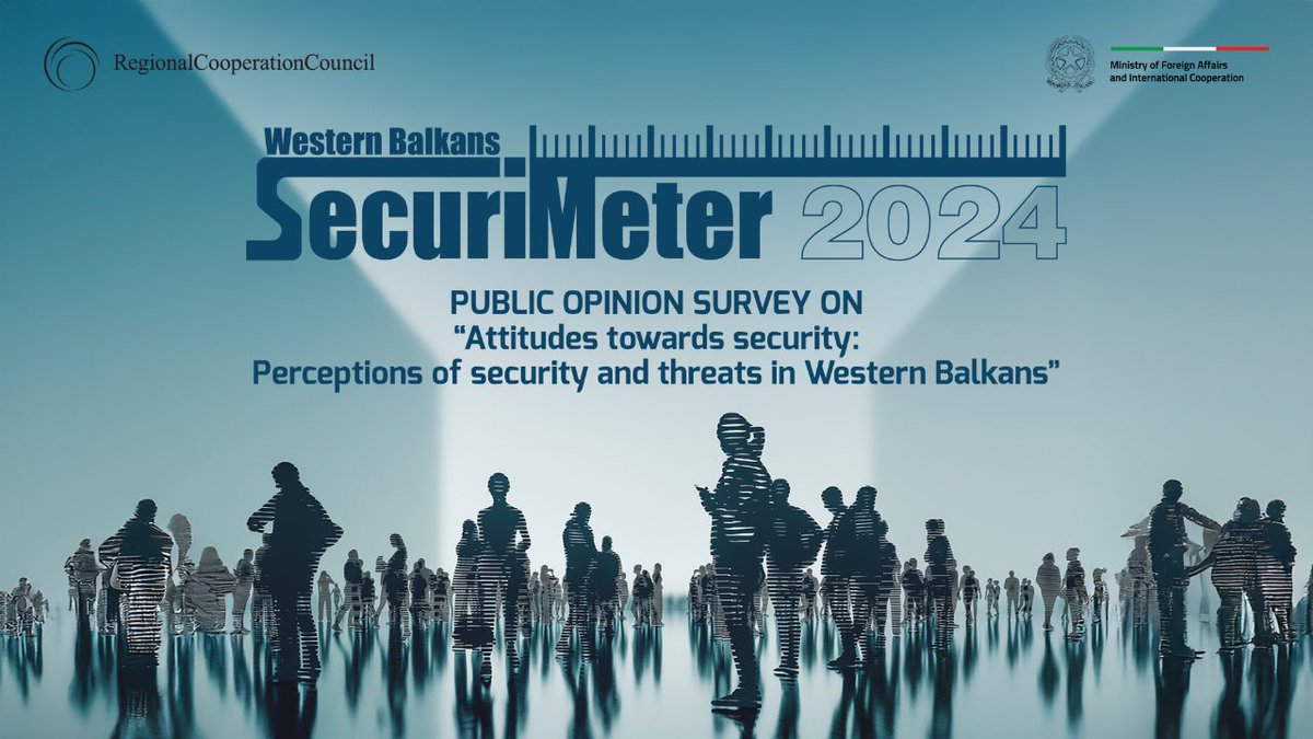 rccint's tweet photo. In #Tirana today➡️RCC SG @MajlindaBregu to reveal our #Securimeter2024 - a public opinion survey on #sucurity, fighting #terrorism, organised #crime, border security, #corruption, #disinformation, and more ⏭️ followed by the “From Perceptions to Policies: Addressing Security, Governance, and Trust in the Western Balkans” panel with @daskalovski, #AlidaVracic, @AgonMaliqi and moderated by @lutfidervishi.

Stay tuned!

#SecuriMeter is #poweredbyRCC and funded by @ItalyMFA