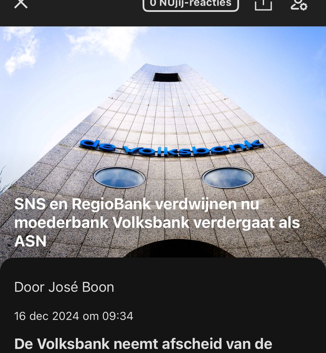 Holy shit, is moederbank de Volksbank een betonnen monster dat kleine bankjes eet?