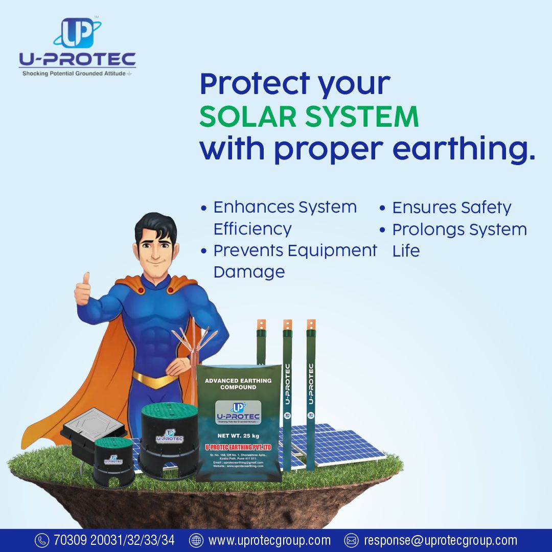 uprotecearthing's tweet photo. Empower your solar energy systems with U-Protec earthing rods. Say goodbye to downtime and hello to uninterrupted efficiency. 🌞⚡

#SolarPower #EarthingForSolar #RenewableEnergyMaharashtra #InfrastructureProtection https://t.co/iEKWf8gK6M