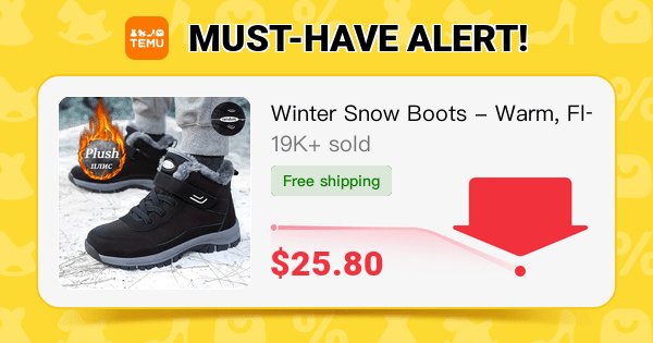 Abla2323's tweet photo. Winter Snow Boots - Warm, Fleece-Lined Ankle Booties for Men &amp; Women | Hook-and-loop Fastener Closure, Non-Slip Rubber Sole | Perfect for Hiking &amp; Outdoor Activities
🎉 Coupon price[$25.80]
👉 item link: https://t.co/Y8Lw8HvNO1
⚠️ The discount may vary, please refer to the page https://t.co/ukJHVUC3y6