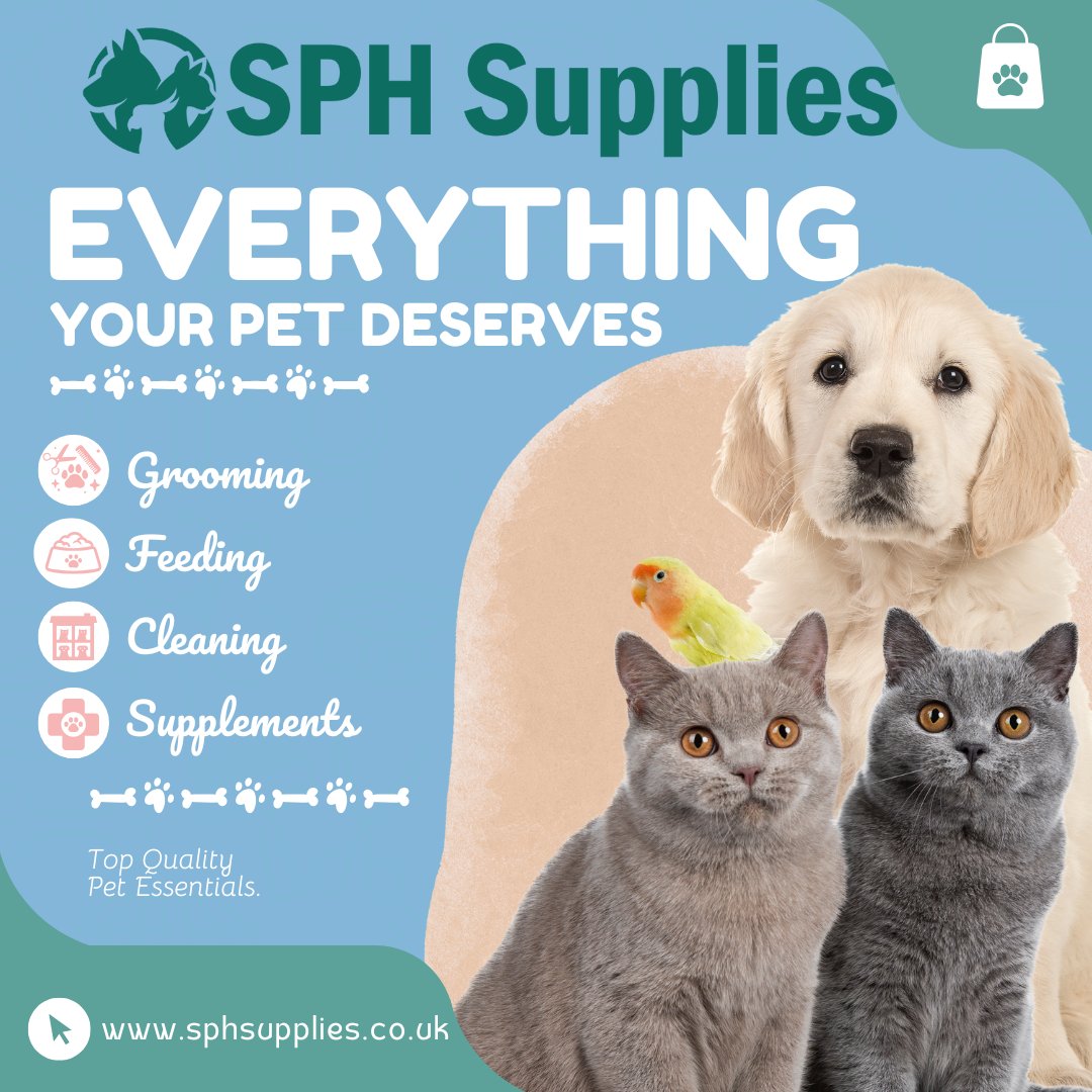 Visit our website to find lots of supplies required for your pets. 
We also stock disinfectants for vets, farms or animal shelters as well as protective gloves &amp; suits.
sphsupplies.co.uk #healthypets #groomer #vets #petsafety