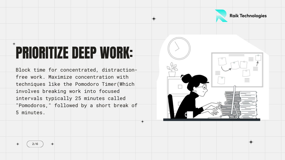 technologi47391's tweet image. 5 Strategies to Maximize Your Productivity in 2025 The smart worker learns how to work smarter; he does not work harder than anyone else. Five strategies help you create more with fewer burnout moments.#ProductivityTips #BusinessGrowth #WebAndAppDevelopment #ProfessionalGrowth