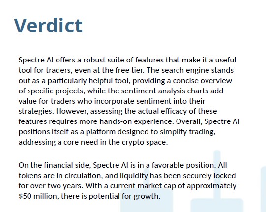 Crypto_Ed_NL's tweet image. $SPECT by @Spectre__AI 
After researching this project past week, we published an FA report for our members and added I added it to my long term portfolio. 

Although it already made a good run from the lows in past months, we think there's still plenty of upside left for the…