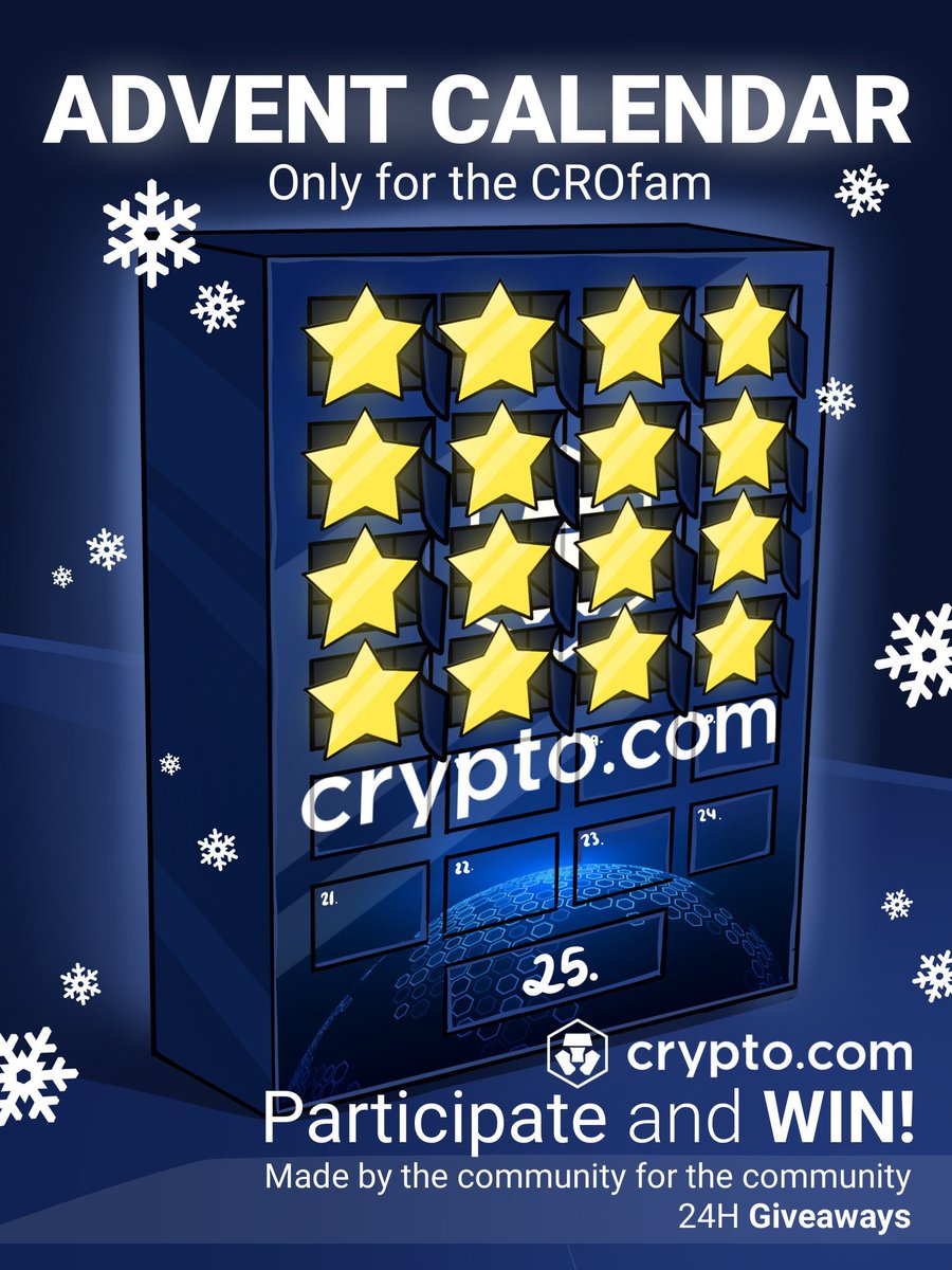MaTmamba's tweet photo. ADVENT CALENDAR 24h🎄#Giveaway 
Only for the #CROfam  
16/25

Host: @MaTmamba 
🏆Prize: 100 $CRO

1️⃣ Like+RT
2️⃣ Tag 1 (multiple entries)
3️⃣ Follow @MaTmamba 

ℹ️ x1 everyday - Stay tuned for the next one. FOR FUN🚀 Every prize is set by a daily host💯

#cryptocom #FFTB #crofam https://t.co/HCDmBUPhtd