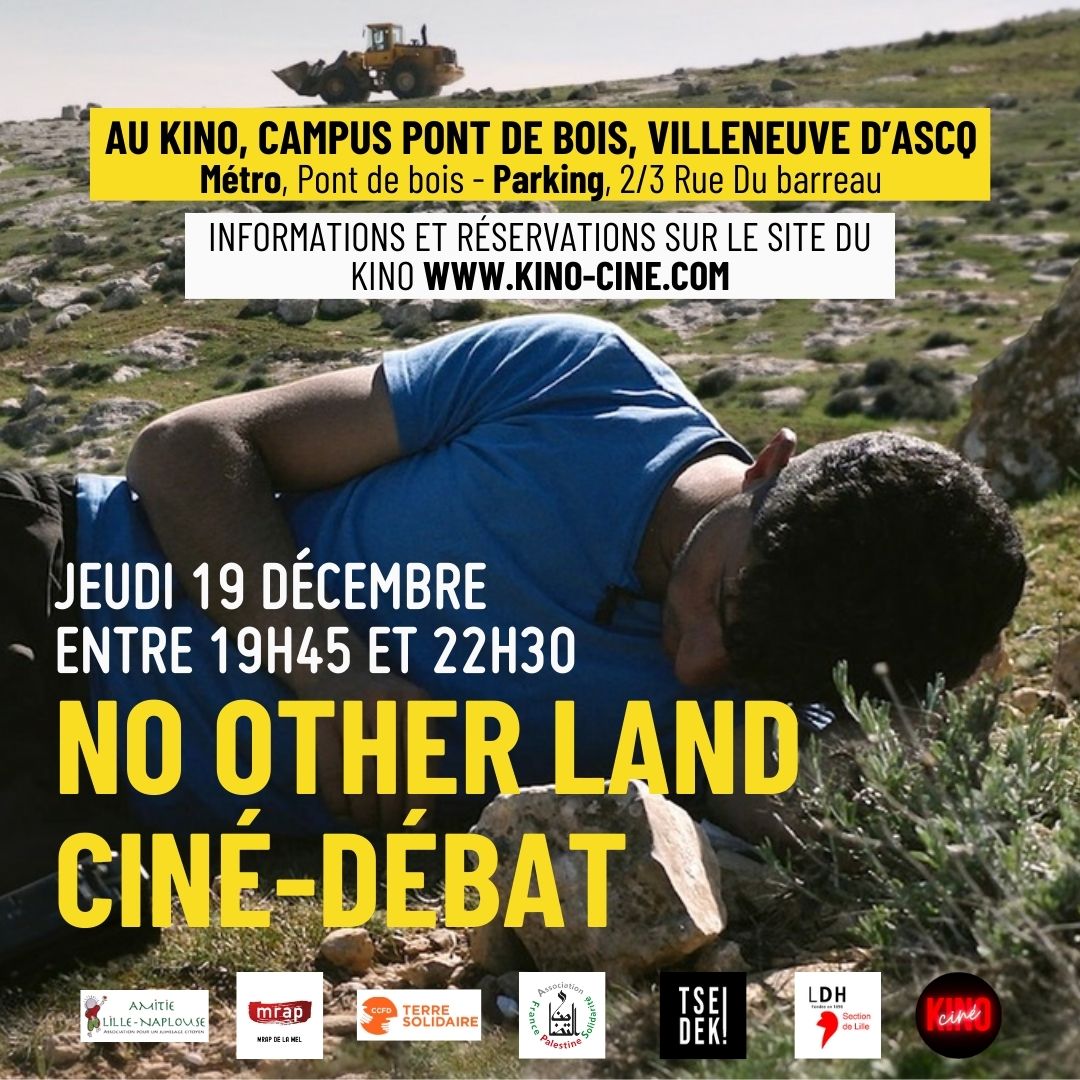 On vous donne rendez-vous ce jeudi 19 décembre à 19h45 au <a href="/Kino_Cine/">Kino-Ciné</a> (campus Pont de Bois, Villeneuve d'Ascq) pour un ciné-débat, avec projection de No Other Land 

@MRAPMEL <a href="/TSDKcollectif/">Tsedek !</a> <a href="/ccfd_tsolidaire/">CCFD-Terre Solidaire</a> <a href="/AFPSOfficiel/">Association France Palestine Solidarité</a>
