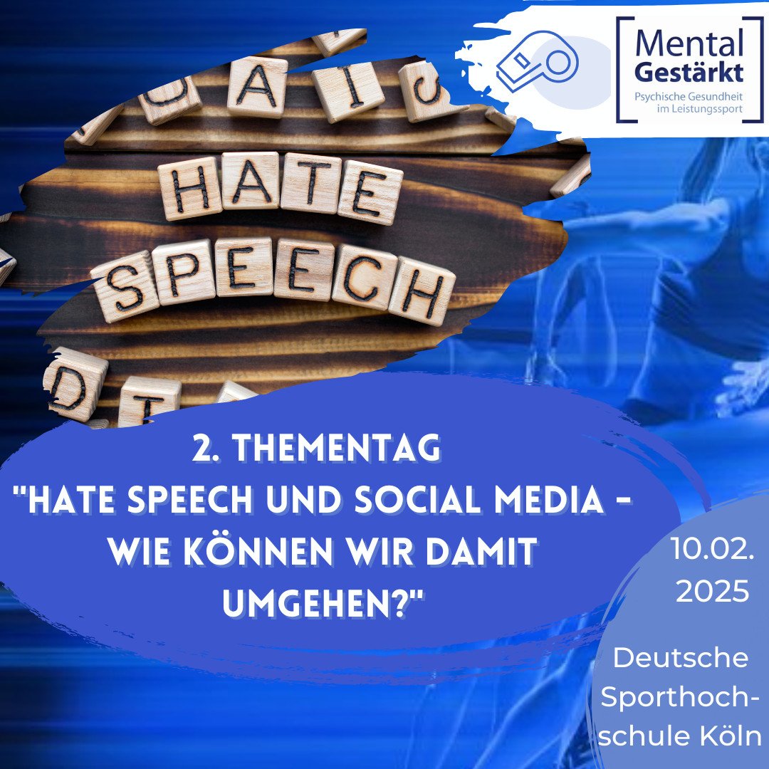 Reminder: 2. großer #asp #MentalGestärkt #Thementag am 10.2.2025 in Köln:
"Hate Speech in Social Media - Wie können wir damit umgehen?" mit Dustin Brown!

Anmeldung bei Anja Kröger unter: fortbildung@asp-sportpsychologie.org
asp-sportpsychologie.de/newsartikel/as…