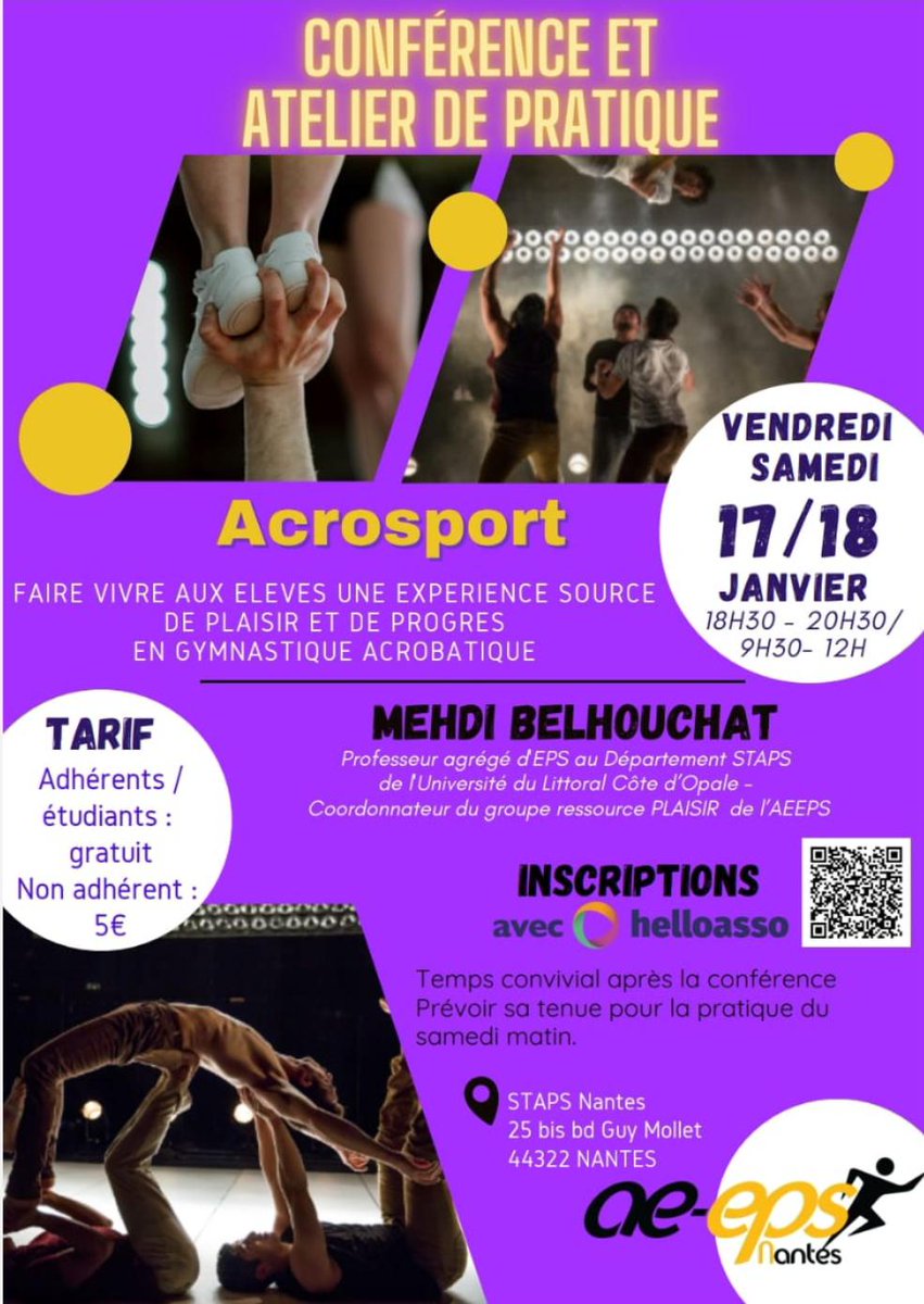Chloe_Beg's tweet photo. On ne s'arrête plus à la régionale de Nantes @AEEPS ! Place à 2 jours de formations autour du plaisir et de l'acrosport avec @BelhouchatMehdi https://t.co/S18balPkFC