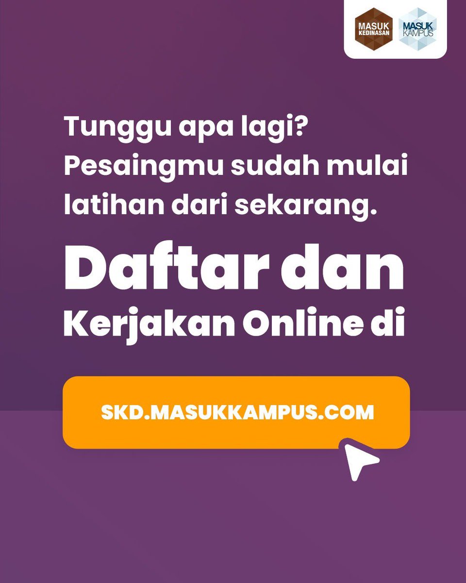 masukkampus's tweet photo. Yakin, masih mau nunda lagi?
Daftar Try Out-nya di https://t.co/84MyiuNFXG
Tanya Kak Arif (081318217459)
Join WhatsApp Group Pejuang Sekdin di https://t.co/TCEmc10QKc
#skd #tryoutskd #sekolahkedinasan #STAN #sekdin https://t.co/ZJMXEQROg2