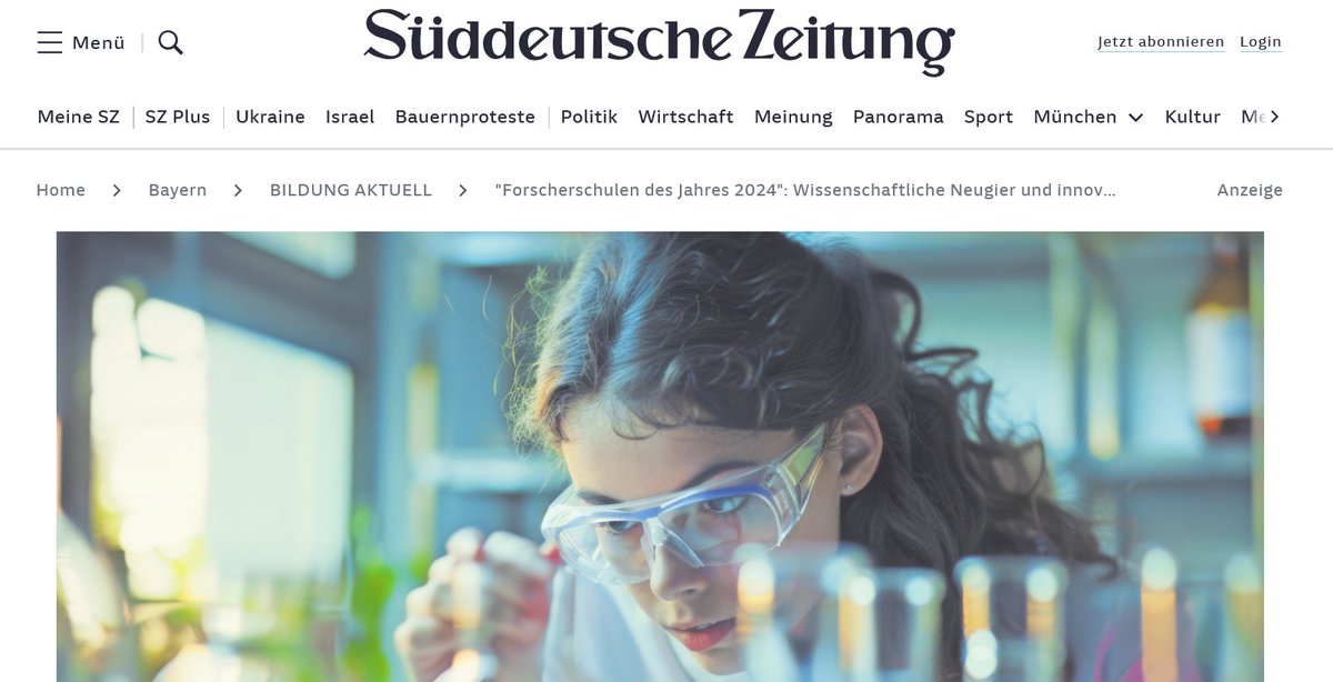 MINT Zukunft schaffen! @Mintzukunft@bildung.social (@mint_zukunft) on Twitter photo Vielen Dank an die <a href="/SZ/">Süddeutsche Zeitung</a> für die schöne Veröffentlichung über die "Forscherschulen des Jahres 2024": Herzlichen Glückwunsch an das Gymnasium in Gröbenzell (Landkreis Fürstenfeldbruck), das unsere beiden Signets MINT-freundliche Schule und Digitale Schule trägt. 😀 Vielen Dank an die <a href="/SZ/">Süddeutsche Zeitung</a> für die schöne Veröffentlichung über die "Forscherschulen des Jahres 2024": Herzlichen Glückwunsch an das Gymnasium in Gröbenzell (Landkreis Fürstenfeldbruck), das unsere beiden Signets MINT-freundliche Schule und Digitale Schule trägt. 😀