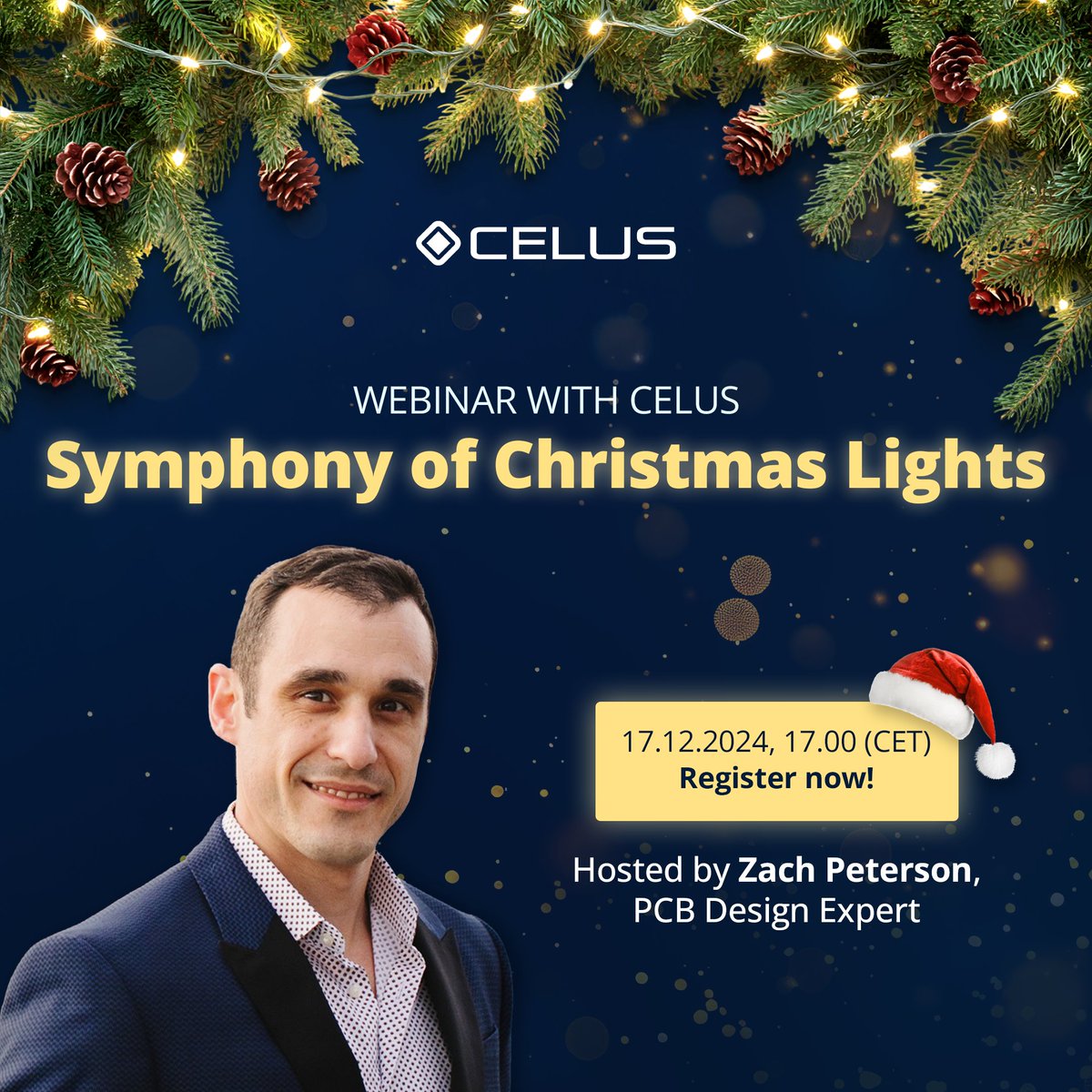 Celus_io's tweet image. Join us for a special Christmas themed webinar with Zach on December 17, 2024, at 5:00 PM (CET)!  We’ll explore the nRF7002 Wi-Fi Module with synchronized RGB Light effects and remote configuration. 🌟 Save your spot now: eu1.hubs.ly/H0fngks0

#Webinar #circuitdesign #nRF7002
