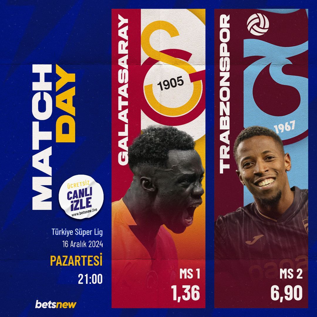 betsnew_tr's tweet photo. 🆚 Galatasaray x Trabzonspor

🏆 Süper Lig
🗓 16.12.2024 
⏰ 21:00

Hemen Oyna 📲 https://t.co/K0F1KdIwrE https://t.co/FtdN6QTlOF
