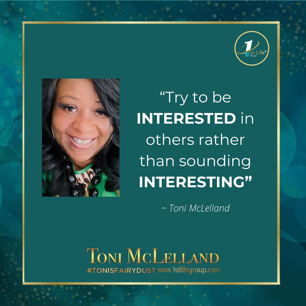 "Try to be INTERESTED in others rather than sounding INTERESTING." ✨
— Toni McLelland

This simple yet powerful reminder teaches us that genuine connections are built by listening and showing curiosity about others, not by striving to impress. 💬❤️

✅ Ask questions.
✅ Show
