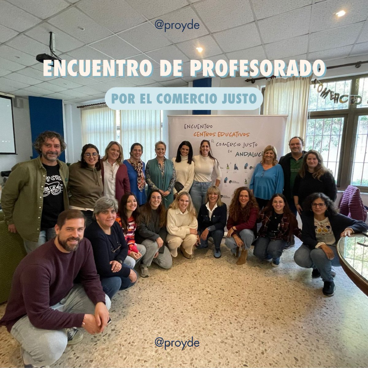 PROYDE's tweet photo. Así fue el Encuentro de Centros Educativos por el CJ en Sevilla para docentes andaluces. Charlas, talleres y actividades que reforzaron el compromiso con prácticas sostenibles y responsables. ¡Pequeñas acciones, grandes cambios! 🌍
Noticia 👉 https://t.co/ndKbDSZwLP https://t.co/xGLeAyAHia