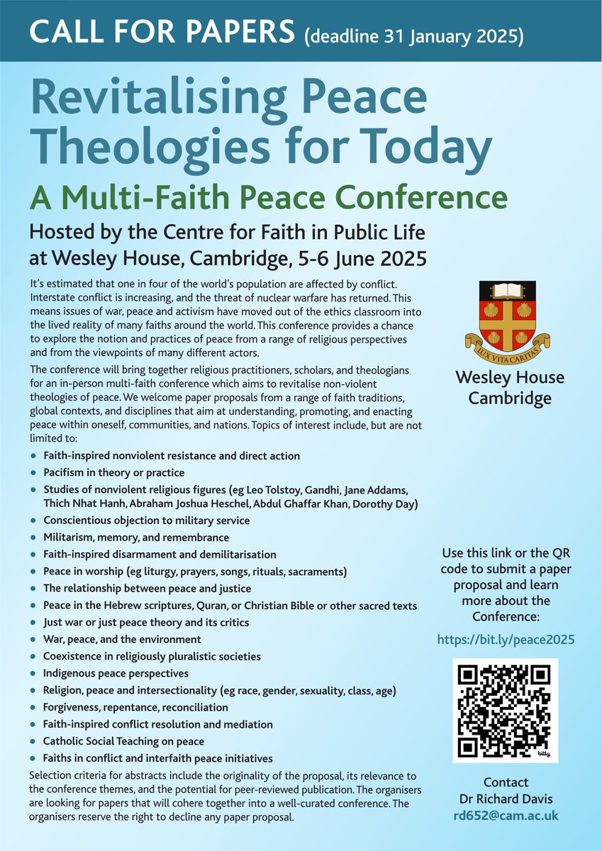 #callforpapers for our #peacetheology #conference next year 
bit.ly/peace2025