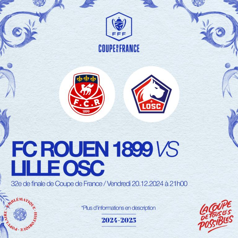 FCR - Lille : achetez vos places auprès de la Fédération des Culs Rouges 🔴⚪️  
Des places sont disponibles à la vente en tribune Lenoble et Horlaville
Pour s’en procurer, rendez-vous au 41 rue Cauchoise à Rouen, aux horaires d’ouverture de la boutique Babylon-Shop. 
Pas de CB.