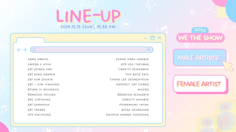 we__theshow's tweet image. ㅤ
[𝗢𝗻𝗲 𝗟𝗶𝗻𝗲-𝗨𝗽 𝗩𝗔𝗖𝗔𝗡𝗧!]

Due to unclaimed slot, we are giving away ONE (1) available 𝗠𝗔𝗟𝗘 slot in our line-up. Please retweet and reply your desired muse until 18.00 PM (GMT+7)
ㅤ