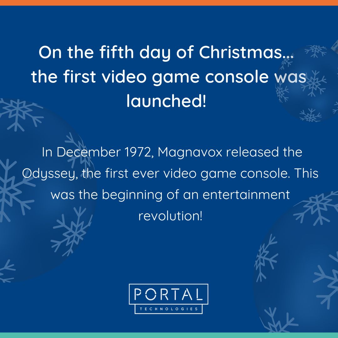 UKPortalTech's tweet photo. On the fifth day of Christmas... the first video game console was launched!
In December 1972, Magnavox released the Odyssey, the first ever video game console. This was the beginning of an entertainment revolution!
#VideoGames #GamingHistory #TechMilestone #UKTech #DigitalRevo... https://t.co/2PBLT7Udmr