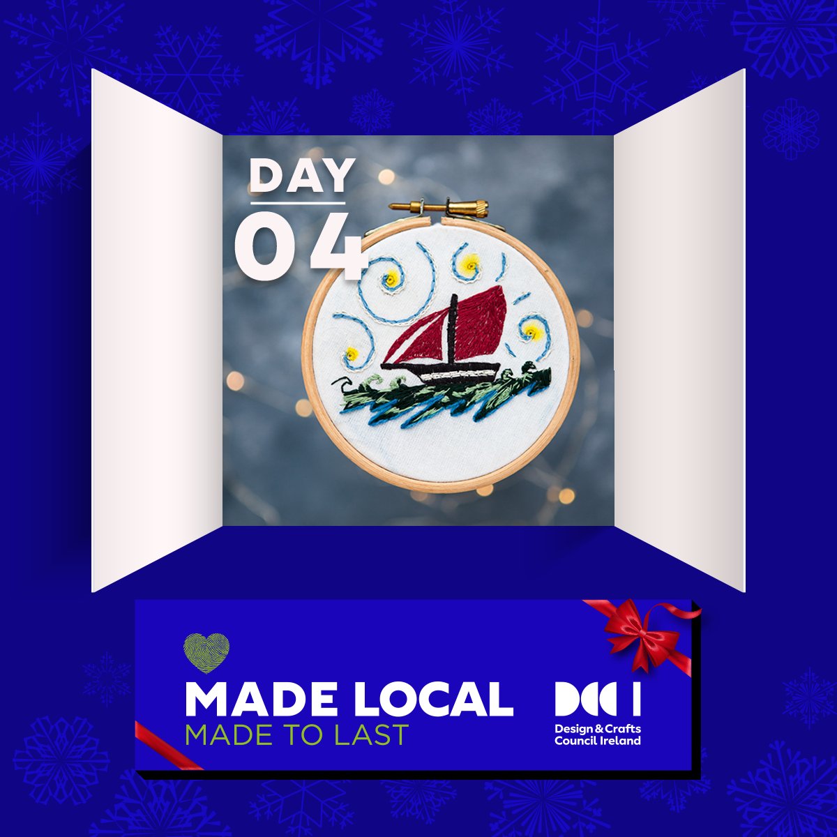DCCIreland's tweet image. Day 4 of our Made Local Advent calendar today's feature is this gorgeous Embroidered Artwork - Galway Hooker - Gleoiteog - Mad Jessie.

Browse our Made Local directory to find the perfect Christmas gift, made to last a lifetime ➡️ bit.ly/3Rl8Jwr

#MadeLocal #MadeToLast