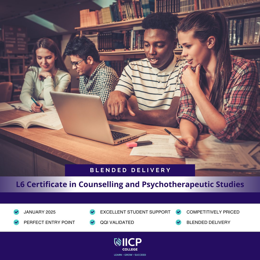 IICP_Education's tweet photo. Our Certificate Programme is the perfect entry point for those considering a career in counselling & psychotherapy.
January Intake: Blended Delivery
For more information π link in profile/bio
#learning #counselling #therapycourse https://t.co/gmUmlUxjeN