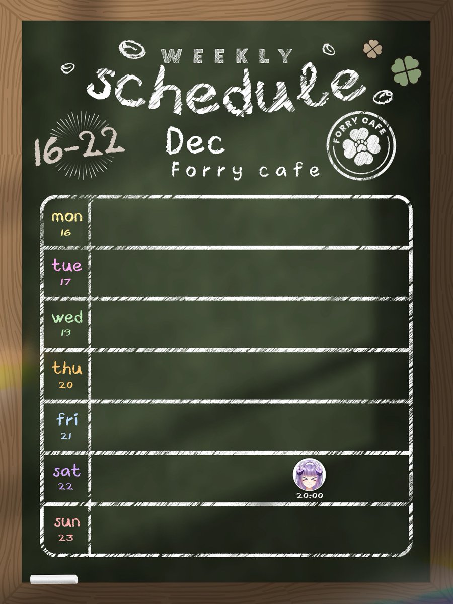 ForryCafe's tweet photo. 🍀ตารางงานของพนักงาน GEN 1🍀
ประจำวันที่ 16-22 ธันวาคม 2024
•
@FrozyForry @PenguCH @pinto__xx @EmilVtuberth @FusuiForry
•
#CV_Forry
#pintolive #Pengu_Live #FrozyLive #EMILLive https://t.co/R2I72HBmCw