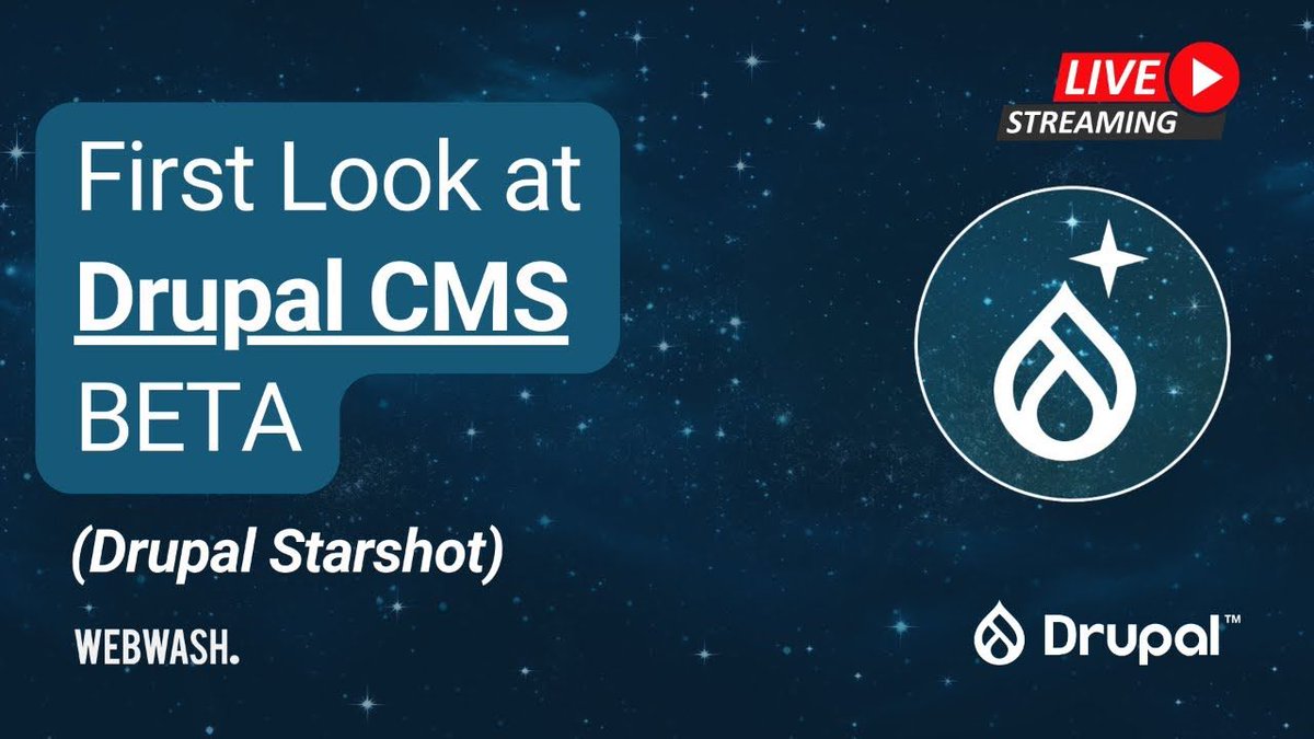 reisquarteu's tweet image. First Look at #DrupalCMS Beta (#DrupalStarshot): youtube.com/live/y7pKF9ACU… #Drupal #CMS #tutorial