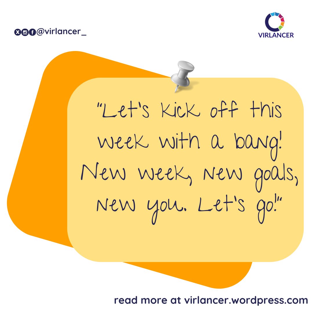 virlancer_'s tweet photo. 📣 Your #MondayMotivation for the Week

Welcome to a new week. Let #virlancer offload your stress and work burdens. 

We are LIVE on #Upwork and #Fiverr. Order our services here 👉🏾 https://t.co/khphWaXF2E. Let's go!

#virlancer #freelancer #remotework #dataentry #adminsupport https://t.co/thrAnKPYSA