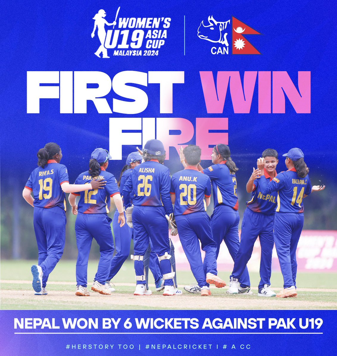 #FutureStars shine bright, stealing the spotlight! 🏏✨

🇳🇵registers a 6 wickets win against 🇵🇰

#HerStoryToo | #NepalCricket