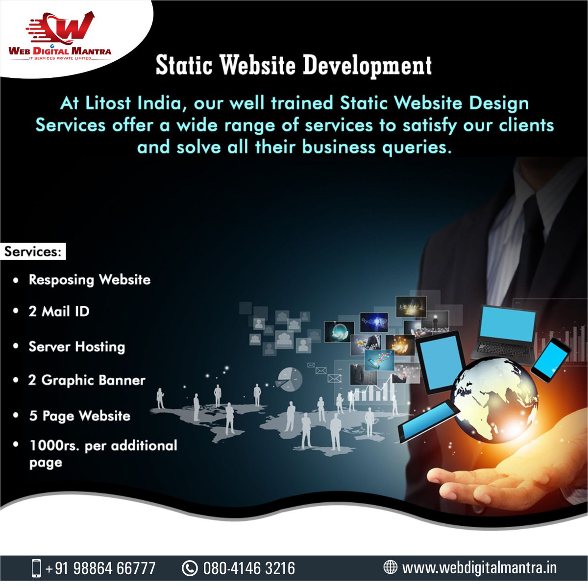 Webdigitalmantr's tweet image. static website development - web digital mantra Bring your online vision to life with Web Digital Mantra!
To know more call: 9886466777
Visit: webdigitalmantra.in
#StaticWebsiteDevelopment #WebDesign #DigitalPresence #WebsiteDesign #WebDevelopment #BrandShowcase #Digital