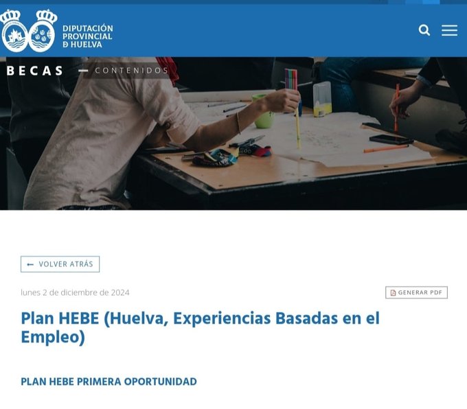 🚨 Últimos días!!
🌀Recuerda <a href="/DipuHU/">Diputación de Huelva</a> convoca 105 #becas #HEBE Primera Oportunidad 2024 dirigidas a jóvenes residentes en las comarcas de la provincia. 
🗓️El plazo finaliza el #miercoles #18diciembre
▶️ Convocatoria acortar.link/4Mobeq
