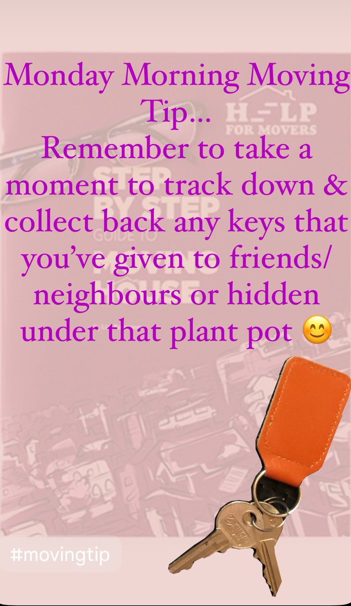 HelpForMovers's tweet photo. Moving House?
Have you given a spare key to a neighbourβ¦ or hidden under one a plant pot? Donβt forget to collect them all back!
Itβs worth thinking about changing the locks on your new home too!
#movingtip #security #mondaythoughts https://t.co/iYU1rrYvr6