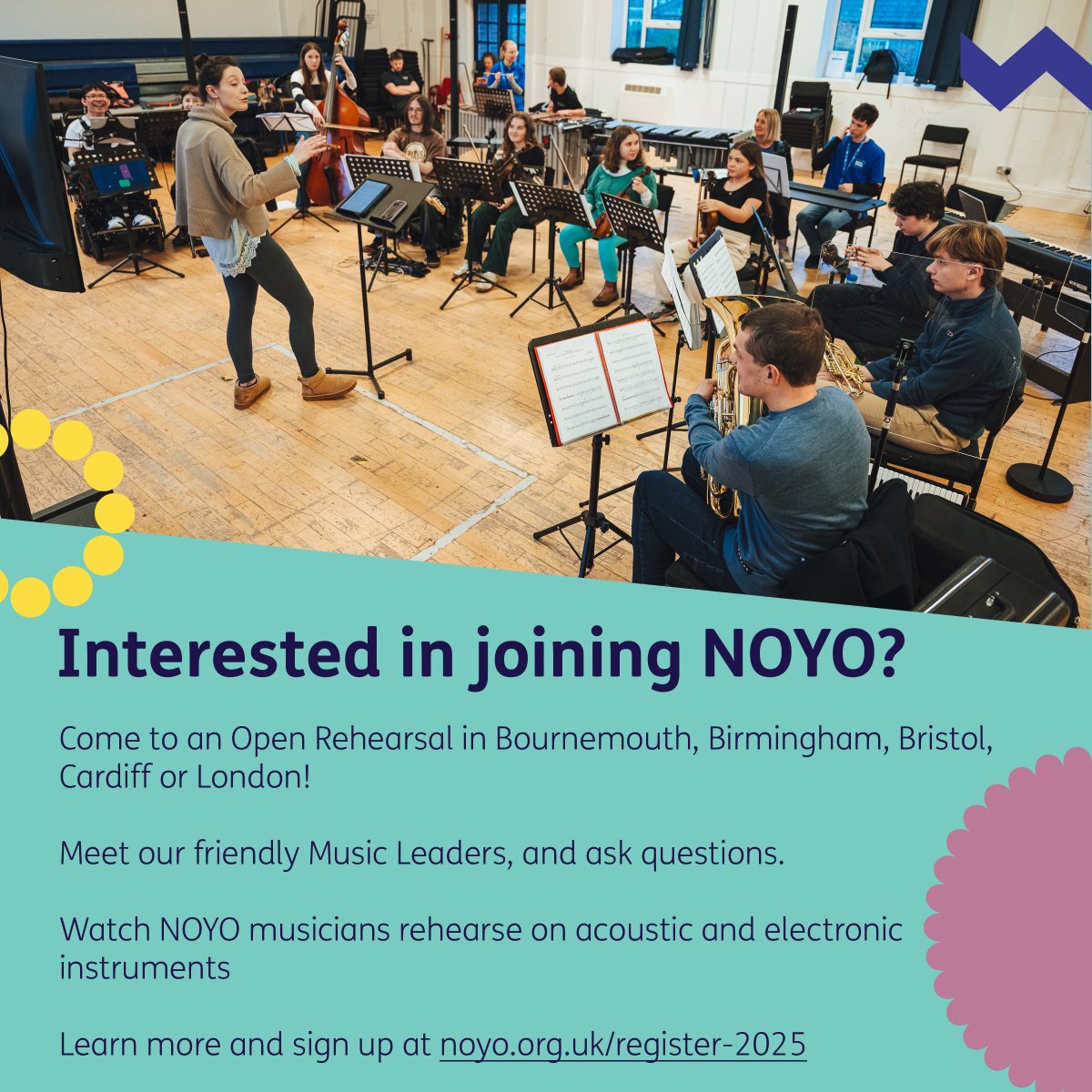 theNOYO's tweet image. 🚨 Call out for 11-25 year-old disabled, neurodivergent and non-disabled musicians 🚨 

Register to come to one of our Open Rehearsals in January, February and March 2025 👉 noyo.org.uk/register-2025
or share widely!

#InclusiveMusic  #YouthMusic