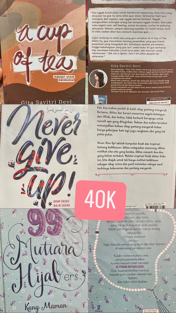 dinimaulid's tweet photo. Halo temen2 aku abis beres2  &amp; pengen preloved buku2 biar ga numpuk 

💓 Original 💯
📝 Masih cakep bgt dan disampul
💰 Rp 30.000 - 40.000,
🚛 Free ongkir for JABODETABEK

Yg mau bisa dm ya
Boleh bantu share juga 🫶

#preloved 
#wts 
#wtb 
#SEVENTEEN
#agus https://t.co/QJajJsBJ99