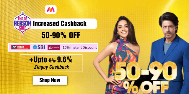 zingoy_cashback's tweet image. 🎉 Myntra End of Reason Sale is LIVE with INCREASED CASHBACK! 🎉

✅ Get 50-90% OFF on Top Brands
✅ Extra 10% OFF with Kotak, SBI, &amp;amp; Axis Cards
💸 Upto 9.6% Zingoy Cashback 💸
🛍️ Shop Now 👉 shorturl.at/UeHXD

#myntra #cashback #bestdeal