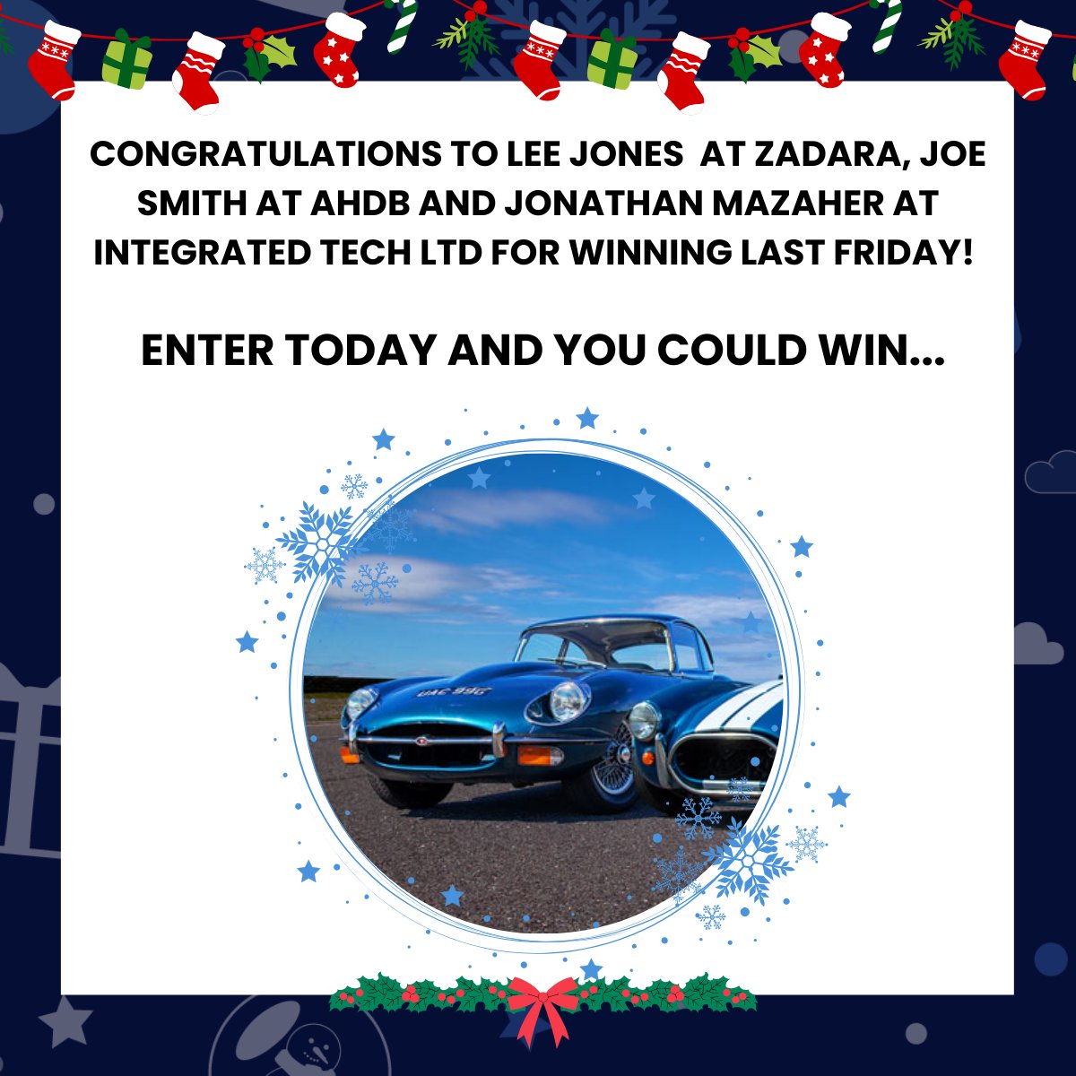 Congratulations to Lee Jones at Zadara, Joe Smith at AHDB - Agriculture and Horticulture Development Board and Jonathan Mazaher at Integrated Tech Ltd for winning last Friday! 

It's a new day, and another chance to win! 

Open Door 11 today! 

bit.ly/3Nv3E3z