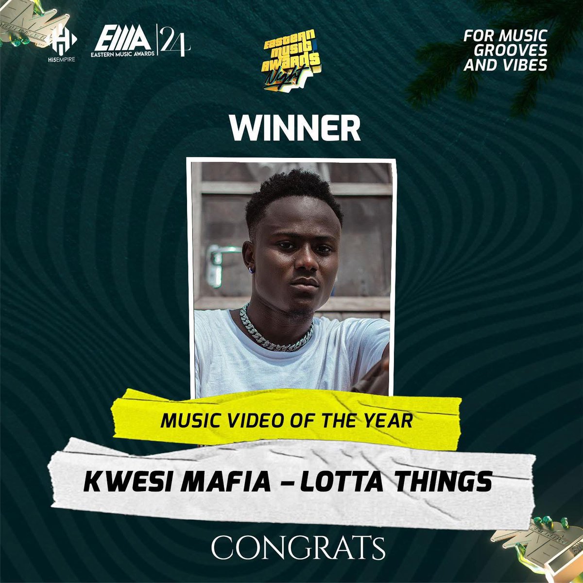 bmrafrika's tweet photo. Congragulations to our West African gem @kwesimafia for winning music video of the Year with his song #LottaThings at the EMA Awards in Ghana🌟🏆

This video is available for streaming on Youtube
Link: https://t.co/U1A9e8SrTB
#DjSlimBronya #PizzamanTwaNaDi Amad https://t.co/nZKSuWVHWV