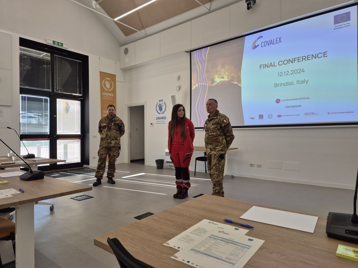 CIMAFoundation's tweet photo. Within the operational framework of the @crocerossa , the @COVALEXeu project concluded with an event in Brindisi. Experts, institutions, and EU partners gathered to enhance #multihazard risk governance through workshops and a plenary on project results. https://t.co/ksJ04e9FEM