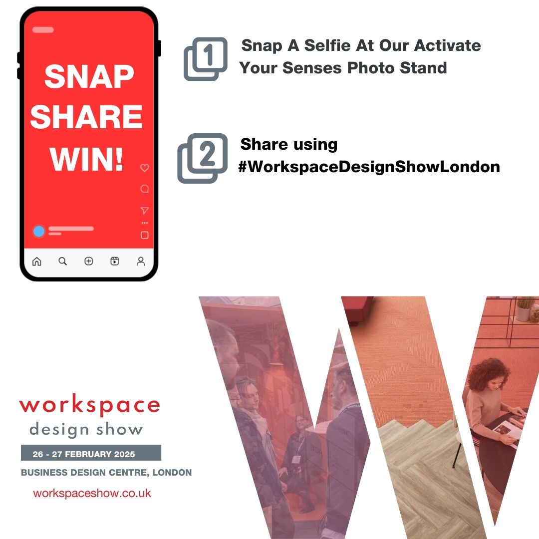 WorkspaceShowUK's tweet image. Snap, Share &amp;amp; Win! Visit the Activate the Senses photo stand at #WorkspaceDesignShowLondon  Capture fun moments with themed props,lighting,fabrics, &amp;amp; scents. Share your selfies using #WorkspaceDesignShowLondon &amp;amp; enter to win design hampers!  Register now: register.visitcloud.com/survey/1bxp0b7…